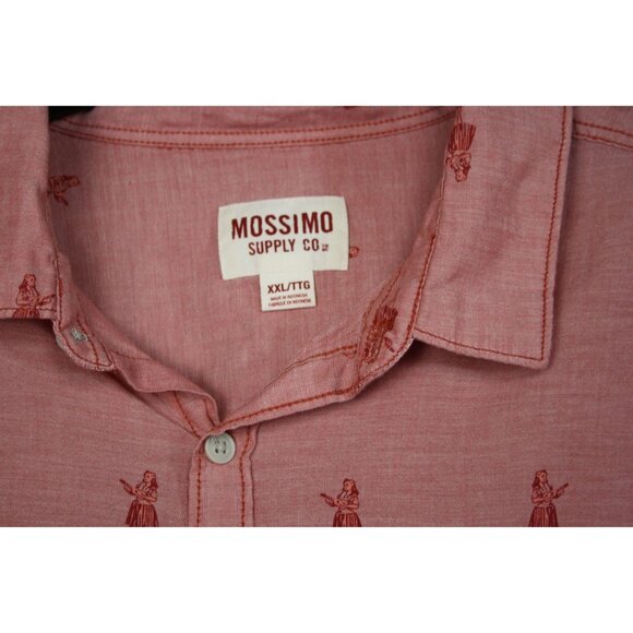 Mossimo Supply Co. Mens Pink Button-Up Shirt W/ Red Pattern Size XXL - Picture 2 of 4